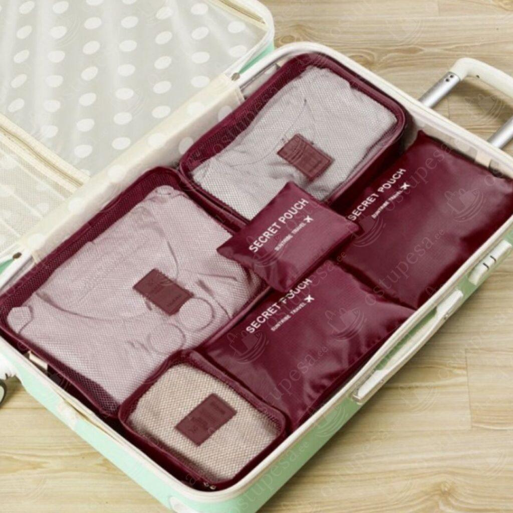 Kohvri sisu organiseerija, 6 erinevat suurust pakis