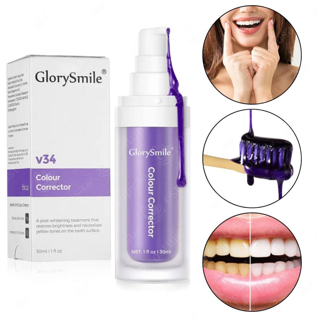 Valgendav hambapasta, lilla, 30 ml, GlorySmile