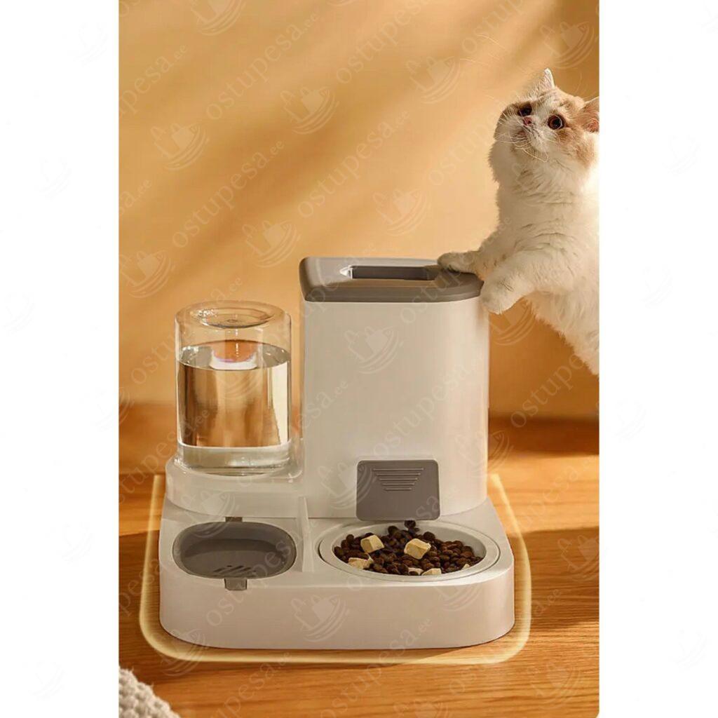 2-ühes lemmiklooma toidunõu, hall