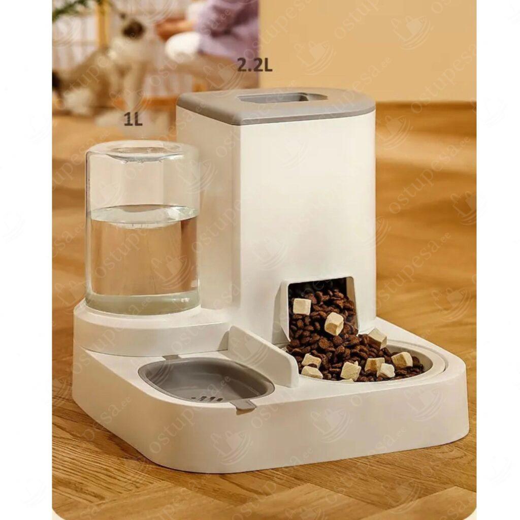 2-ühes lemmiklooma toidunõu, hall