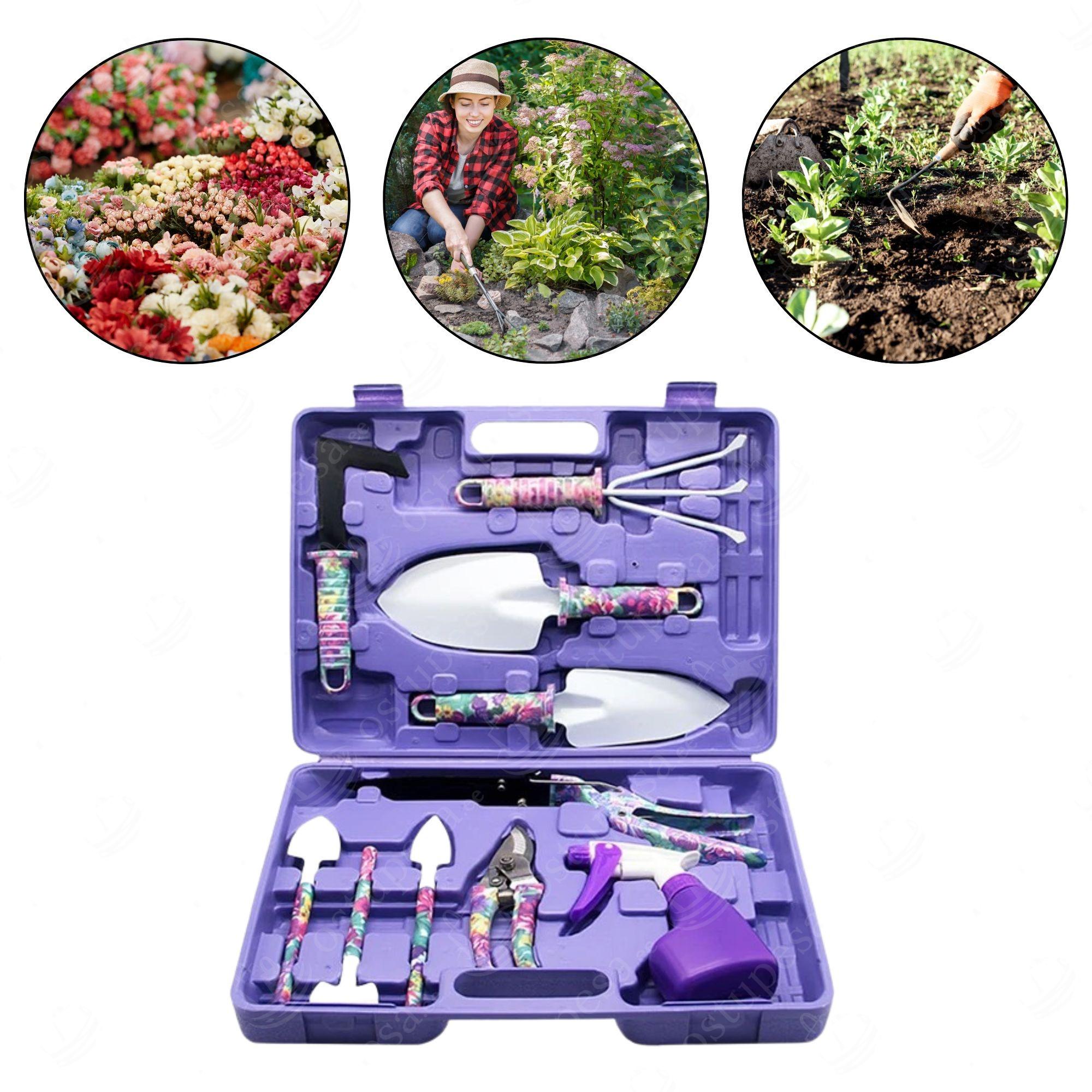 10-osaline aiatööriistade komplekt kohvriga