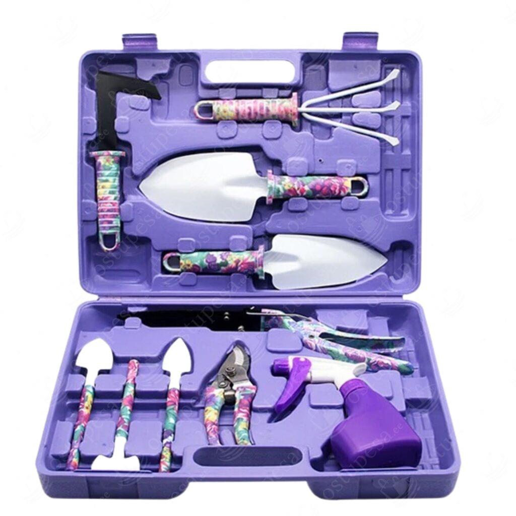 10-osaline aiatööriistade komplekt kohvriga