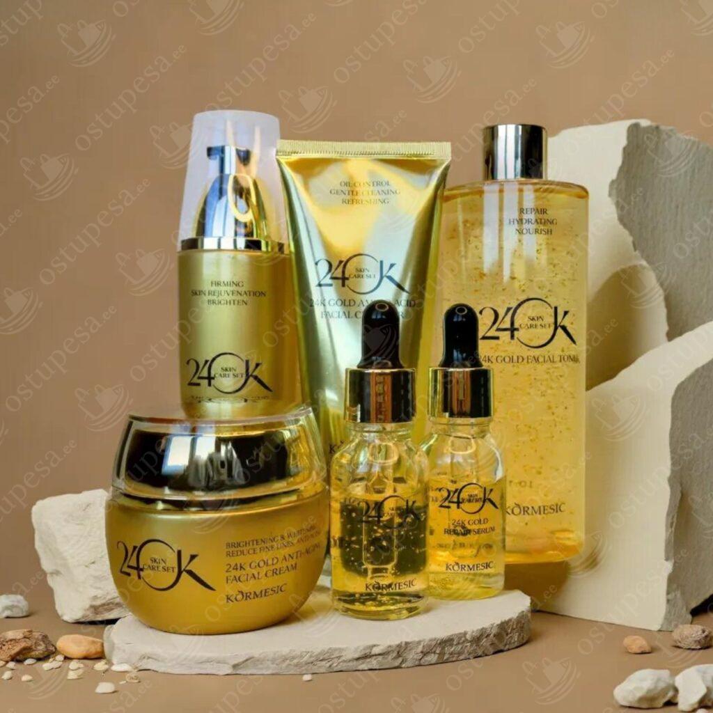 5-osaline näohoolduskomplekt, 24K kullaga