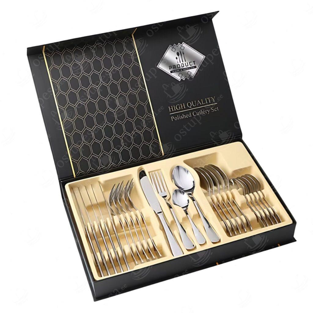 24-osaline söögiriistade komplekt, kinkekarbis