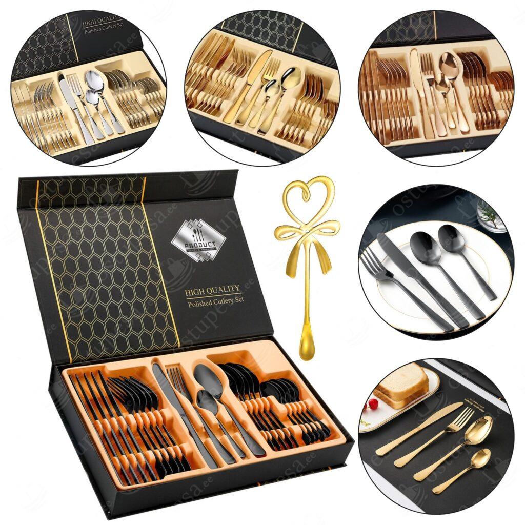 24-osaline söögiriistade komplekt, kinkekarbis