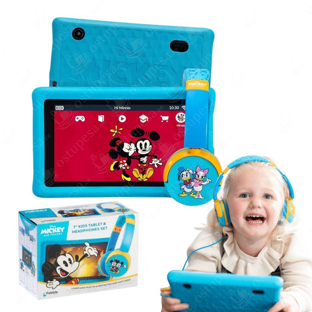 Laste tahvelarvuti + kõrvaklapid, Disney Mickey & Friends