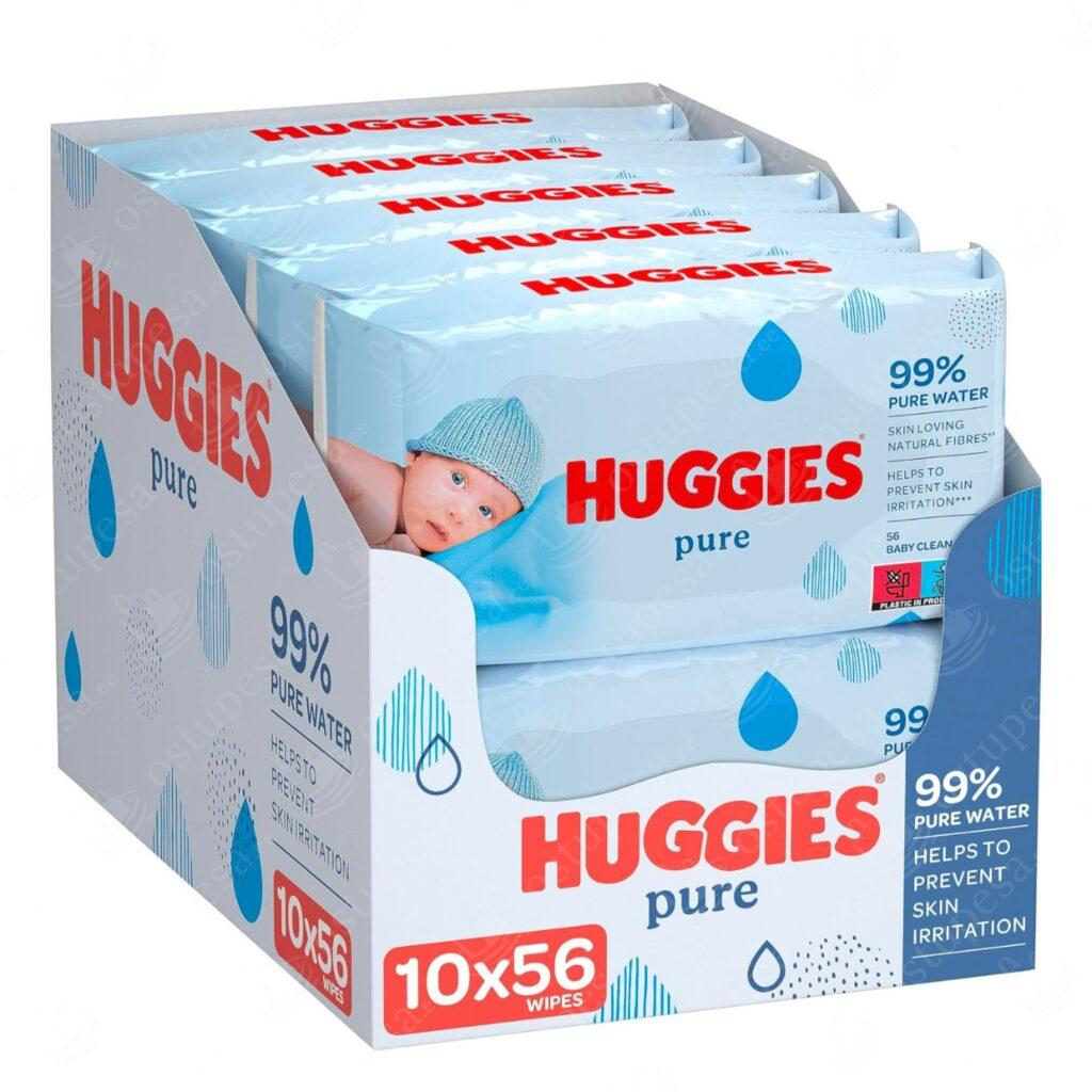 Niisked salvrätikud, 10 pakki kastis, Huggies Pure